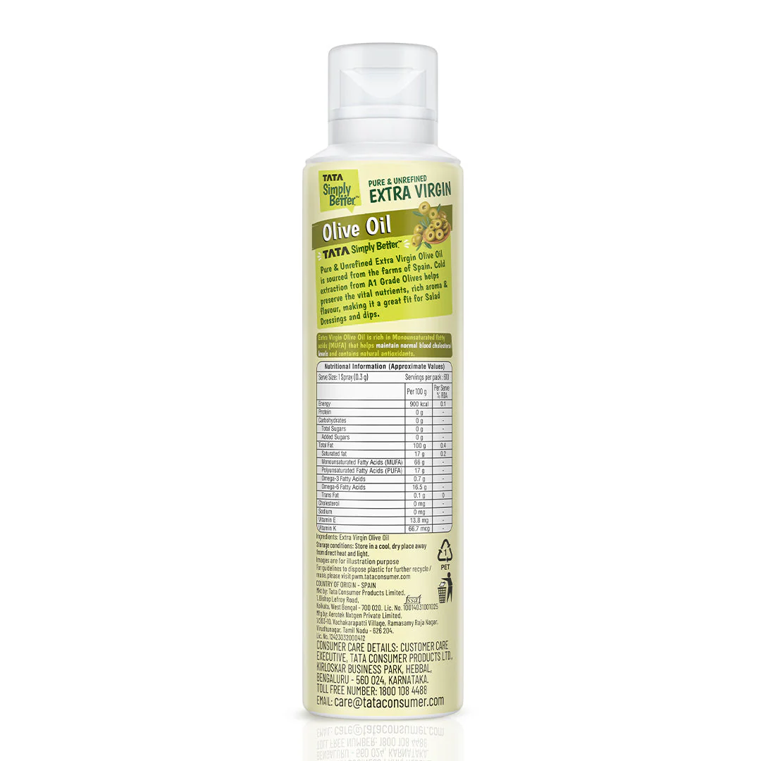 Tata Simply Better Extra Virgin Olive Oil Spray 200ml - Image 12
